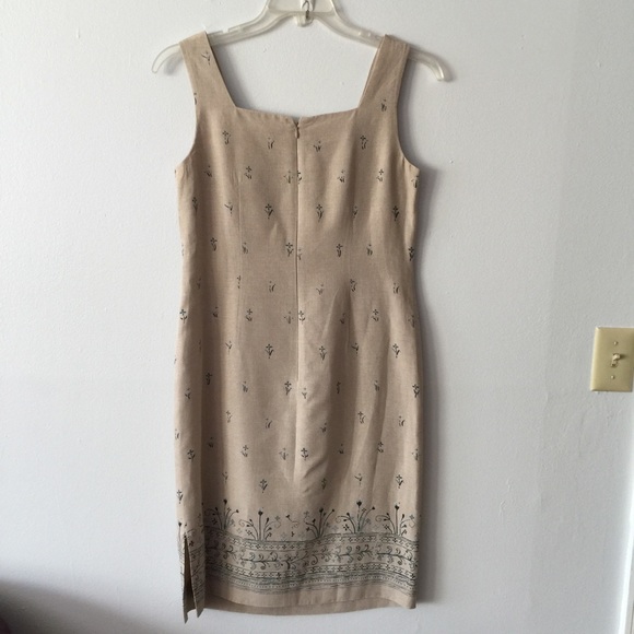 Charter Club Floral Print Shift Dress Linen Size 8 - Picture 2 of 5
